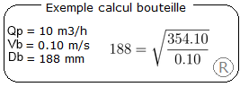 Exemple calcul DN bouteille
